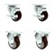 Service Caster 3.5 Inch Maroon Polyurethane Swivel Top Plate Caster Set with 2 Brake 2 Rigid SCC-20S3514-PPUB-MRN-TLB-TP3-2-R-2 - alternate 1